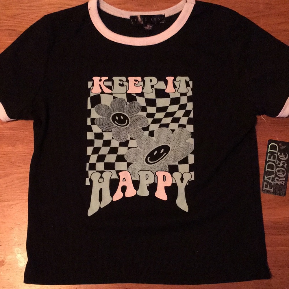 Faded Rose (large) crop top - shirt.